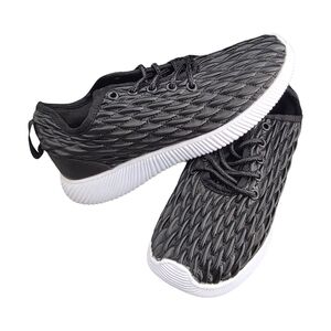 Women's Black Athletic Lace-Up Sneakers - Lightweight Comfort